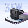 Automobilinis „Bluetooth“ siųstuvas Hoco USB A + USB C QC PD 35W E87 juodas