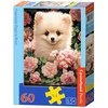 Castorland Dėlionė 60 vnt. - Šuniukas rožėse