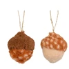 Christmas Tree toy Decoris Fur Acorn. ruda. 9 cm