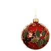 None Christmas Tree toy Decoris Holly. red. glass