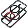 OEM dėklas, skirtas iPhone 13, spalvotas kraštas, MagSafe dėklas, juodas-raudonas