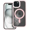 OEM dėklas, skirtas „iPhone 15 Color Edge Mag Cover“, suderinamas su „MagSafe“, rožinis