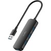 Cudy UH40A USB-A uz 4-Portu USB 3.0 Hub 5Gbps Datu tikai Plastmasa Kompakts Melns