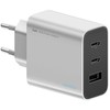 Cuktech 65 W GaN 2 x USB-C 1 x USB-A sieninis įkroviklis – pilkas
