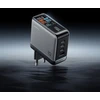 Cuktech AD1204U 120W Wall Charger with Ekranas and USB-C Cable - Sidabrinis