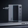 Cuktech AD1404UEU 140W GaN 3x USB-C + USB-A sieninis įkroviklis su USB-C laidu – pilkas
