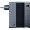 Cuktech AD1404UEU 140W GaN 3x USB-C + USB-A sieninis įkroviklis su USB-C laidu – pilkas