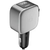 Cuktech CC903P 100 W automobilinis įkroviklis su ekranu ir 70 cm ištraukiamu USB-C laidu – pilkas