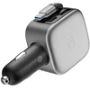 Cuktech CC903P 100 W automobilinis įkroviklis su ekranu ir 70 cm ištraukiamu USB-C laidu – pilkas