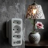 Current socket x3 + 4xUSB Maclean, splitter with 3 sockets, 2xUSB A, 2xUSB C PD 20W, 1x16A + 2x6A, MCE248 F/W
