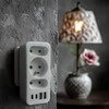 Srovės lizdai x3 + 4xUSB Maclean, skirstytuvas su 3 lizdais, 2xUSB A, 2xUSB C PD 20W, 1x16A + 2x6A, MCE248 F/W