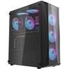Darkflash DK352 Plus kompiuterio korpusas + 4 ventiliatoriai juodos spalvos