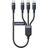 „Joyroom Multi-Use Series S-A18 4in1 USB-A - USB-C / USB-C / Lightning / mikro USB kabelis 1,2 m - juodas
