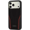Dėklas Audi R8 Genuine Leather MagSafe Case for iPhone 18 Pro Max / 17 Pro Max - Juodas and Raudona