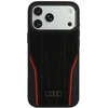 Dėklas Audi R8 Genuine Leather MagSafe Case for iPhone 18 Pro Max / 17 Pro Max - Juodas and Raudona