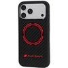 Audi RSQ anglies pluošto sportinis raudonas apskritas MagSafe dėklas iPhone 18 Pro Max / 17 Pro Max - Juodas