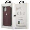 BMW BMHCP12MRSPPR Apple iPhone 12 / 12 Pro 6,1″ red kietas dėklas Leather Curve Perforate