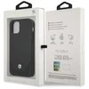 BMW BMHCP12MRSWPK iPhone 12 / 12 Pro 6,1″ juodos spalvos kietas dėklas Leather Perforate