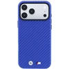 Dėklas BMW M Carbon Metal Logo MagSafe Case for iPhone 17 Pro / 18 Pro - Mėlyna