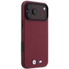 Dėklas BMW M Carbon Metal Logo MagSafe Case for iPhone 17 Pro / 18 Pro - Burgundy