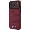 Dėklas BMW M Carbon Metal Logo MagSafe Case for iPhone 17 Pro / 18 Pro - Burgundy