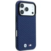 Dėklas BMW M Carbon Metal Logo MagSafe Case, skirtas iPhone 17 Pro Max / 18 Pro Max – Navy mėlyna