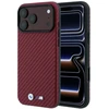 Dėklas BMW M Carbon Metal Logo MagSafe Case for iPhone 17 Pro Max / 18 Pro Max - Burgundy