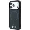 Dėklas BMW M Kevlar Mėlyna Print Ring Metal Logo MagSafe Case for iPhone 18 Pro Max / 17 Pro Max - Juodas