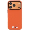 Dėklas BMW M Quadrille Kevlar Metal Logo MagSafe skirtas iPhone 18 Pro Max oranžinis