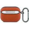 Dėklas BMW Textured Sign Kevlar Metal Logo skirta AirPods Pro 3 oranžinės spalvos