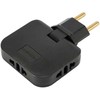 Dėklas CP EU3 Perfect Travel Slim 180 grādu Euro Strāvas Kontaktligzdas paplašinātājs uz 3x spraudni 250V 16A Melns