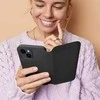 OEM atverčiamas dėklas iPhone 15 PLUS dvigubai kišeniniam knygutės dėklui, juodas