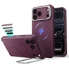 ESR CYBER TOUGH DĖKLAS SU STOVU IR MagSafe iPhone 17 Pro / 18 Pro TAMSIAI BORDO SPALVOS