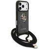 Dėklas Guess 4G Big Logo Cord Stap Crossbody skirtas Apple iPhone 17 Pro juodos spalvos