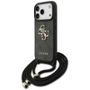Dėklas Guess 4G Big Logo Cord Stap Crossbody skirtas Apple iPhone 17 Pro juodos spalvos