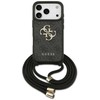 Dėklas Guess 4G Big Logo Cord Stap Crossbody skirtas Apple iPhone 17 Pro juodos spalvos