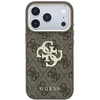 Guess PU 4G Strass Metal Logo dėklas skirtas iPhone 18 Pro rudos spalvos