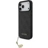 Guess 4G Charm pilkos spalvos „Tone on Tone“ dėklas, skirtas iPhone 17 Pro Max