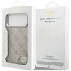 Guess PU Leather 4G Triangle Logo Gold Frame MagSafe dėklas skirtas Apple iPhone 17 Pro Max rožinės spalvos