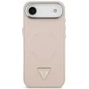 Guess PU Leather Triangle Logo MagSafe dėklas skirtas Apple iPhone Air rožinės spalvos