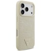 GUESS dėklas IPHONE 17 Pro, suderinamas su MagSafe GUHMP17LPCRTHCD (PU krokodilo trikampio logotipas) auksinis