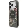 Guess IML Flowers Strap MagSafe dėklas skirtas Apple iPhone 17 Pro juodos spalvos