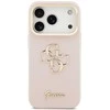 Guess PU Grained 4G Logo Stand Camera Frame dėklas skirtas iPhone 17 Pro rožinės spalvos