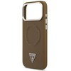 GUESS dėklas, skirtas IPHONE 17 Pro Max, suderinamas su MagSafe GUHMP17XPSDTSCMW (PU su trikampio logotipu), rudas