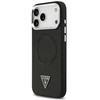 Dėklas GUESS case for IPHONE 17 Pro Max compatible with MagSafe GUHMP17XPSDTSCMK (PU W/ Triangle Logo) juodas