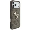 GUESS dėklas, skirtas IPHONE 17 Pro Max GUHCP17XP4GMGSW (PU su dirželiu 4G klasikinis logotipas) rudas