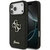 Guess PU Fixed Glitter 4G Metal Logo dėklas skirtas Apple iPhone 17 Pro Max juodos spalvos