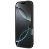 Guess PU Fixed Glitter 4G Metal Logo dėklas skirtas Apple iPhone 17 juodos spalvos