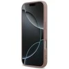 Guess PU Fixed Glitter 4G Metal Logo dėklas skirtas Apple iPhone 17 rožinės spalvos