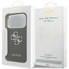 Guess PU Grained 4G Metal Logo dėklas skirtas iPhone 17 Pro juodos spalvos